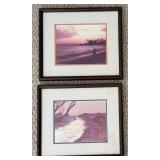 Framed Coastal Landscape Art Pair