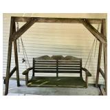 Wooden Porch Swing With Frame