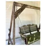 Wooden Porch Swing With Frame