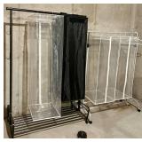 Pair of Garment Racks With Hanging Storage