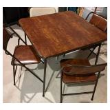 Folding Table & 4 Chairs Dining Set