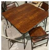 Folding Table & 4 Chairs Dining Set