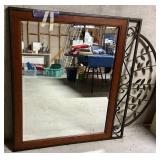 Decorative Wall Mirror With Metal Leaf Accent