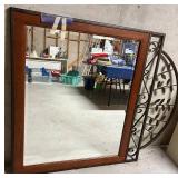 Decorative Wall Mirror With Metal Leaf Accent
