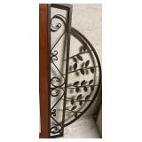 Decorative Wall Mirror With Metal Leaf Accent