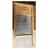 Vintage National Washboard Co. No. 703 Lingerie Washboard & Wooden Lamp Mixed Lot