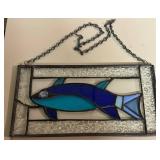 Stained Glass Dolphin Wall Hanging