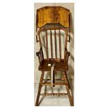 Vintage Wooden Highchair With Little Tikes Booster Seat