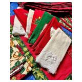 Mixed Christmas Linens & Handmade Pieces