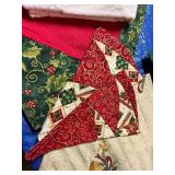 Mixed Christmas Linens & Handmade Pieces