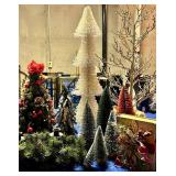 Assorted Holiday Tabletop Trees & Seasonal Decor Mixed Lot