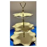 Christmas Decor Mixed Lot - Tiered Tray, Candle Holder & Trees