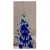 Glass Christmas Tree Decor Set of 2 including Merrill