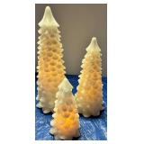 Frosted Pine Tree LED Candle Set (Lot of 3)