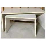 White Desk Table Set (2 Piece)