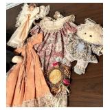 Handmade Cloth Doll Mixed Lot & Accessories