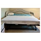 Henry Link Wicker Twin Trundle Bed & Table Mixed Lot