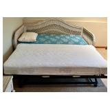 Henry Link Wicker Twin Trundle Bed & Table Mixed Lot
