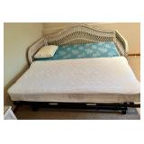Henry Link Wicker Twin Trundle Bed & Table Mixed Lot