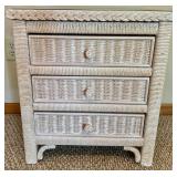 Henry Link Wicker Twin Trundle Bed & Table Mixed Lot