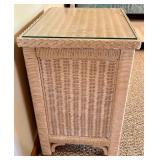 Henry Link Wicker Twin Trundle Bed & Table Mixed Lot
