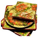 Christmas Reindeer Decor, Santa Tray & Holiday Plates Mixed Lot