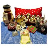 Christmas Holiday Decor Mixed Lot With Waterford Ornament