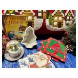 Christmas Holiday Decor Mixed Lot With Waterford Ornament