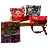 Gooseberry Patch Christmas Book & Quilted Tote Bags Mixed Lot