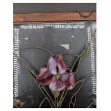 Stained Glass Floral Panel in Wood Frame