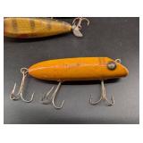 Vintage Heddon, South Bend & Injured Minnow Fishing Lure Mixed Lot (5)