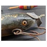 Vintage Heddon, South Bend & Injured Minnow Fishing Lure Mixed Lot (5)