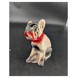 Ceramic Bulldog Figurine With Red Collar 5 in Tall