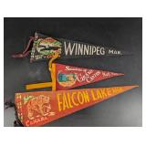 Winnipeg Man, Grand Canyon & Falcon Lake Souvenir Pennants Mixed Lot