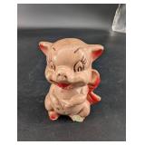 Ceramic Pig Figurine Coin Bank