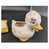 Ceramic Leaf Dish, Duck Planter & Rectangular Tray Mixed Lot