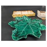 Ceramic Leaf Dish, Duck Planter & Rectangular Tray Mixed Lot