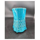 Red Wing Turquoise Crackle Glaze Ceramic Vase