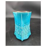 Red Wing Turquoise Crackle Glaze Ceramic Vase
