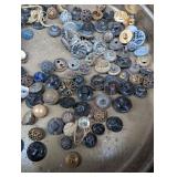 Mixed Lot Decorative Buttons in Tin