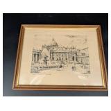 Framed Rome Basilica Di San Pietro Architectural Print