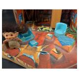 Troll House Miniature Playset With Figures & Furniture