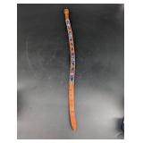 Beaded Leather Belt With Metal Buckle Size 28
