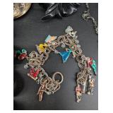Vintage Mixed Jewelry Lot With Bakelite, Beaded Necklaces, Brooches & Pins