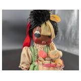 Handmade Folk Doll With Basket of Fruit