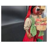 Handmade Folk Doll With Basket of Fruit