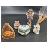 Angel, Cat Vase, Pottery Vase & Decor Mixed Lot