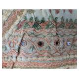 Embroidered Textile Shawl With Mirror Work