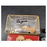 Vintage Tin Collectibles, Knife & Small Figurines Mixed Lot