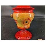 Vintage Russian Semenov Toy Samovar With 4 Cups
